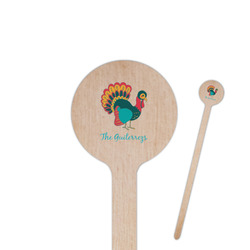 Old Fashioned Thanksgiving 6" Round Wooden Stir Sticks - Double Sided (Personalized)