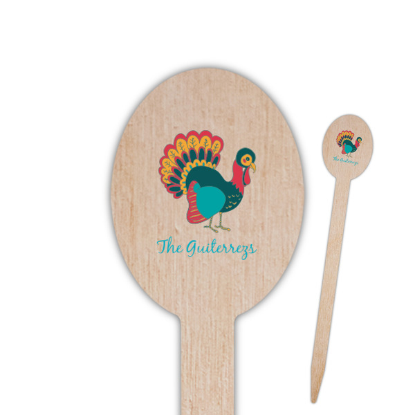 Custom Old Fashioned Thanksgiving Oval Wooden Food Picks (Personalized)