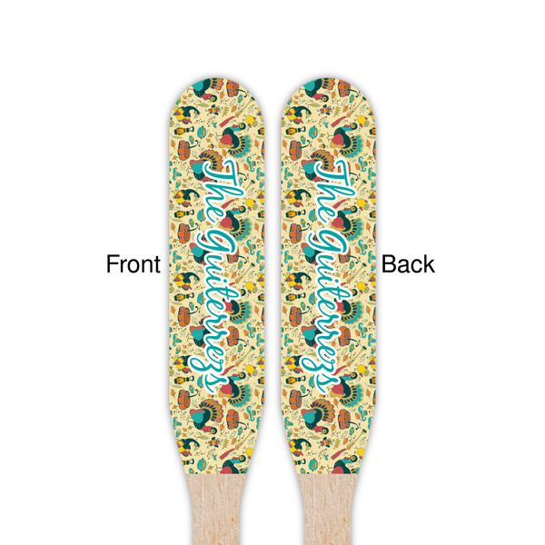 Old Fashioned Thanksgiving Wooden Food Pick - Paddle - Double Sided - Front & Back