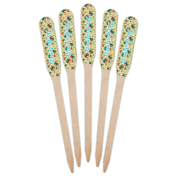 Old Fashioned Thanksgiving Wooden Food Pick - Paddle - Fan View