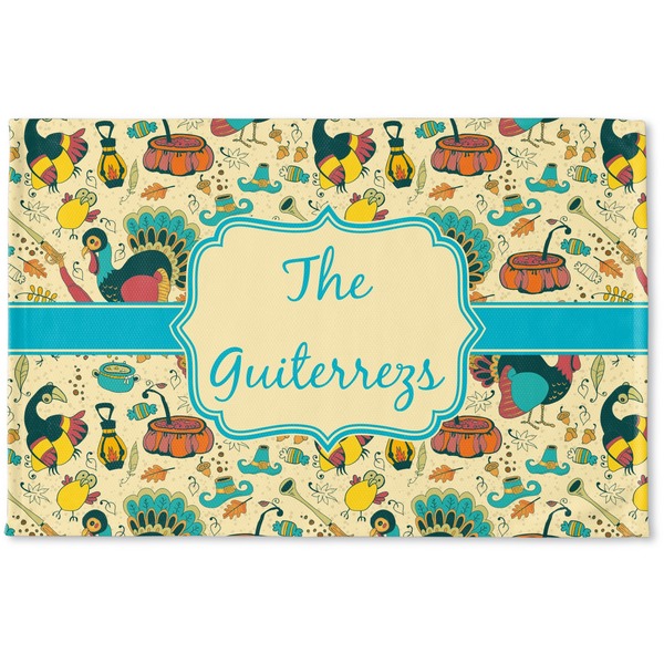 Custom Old Fashioned Thanksgiving Woven Mat (Personalized)