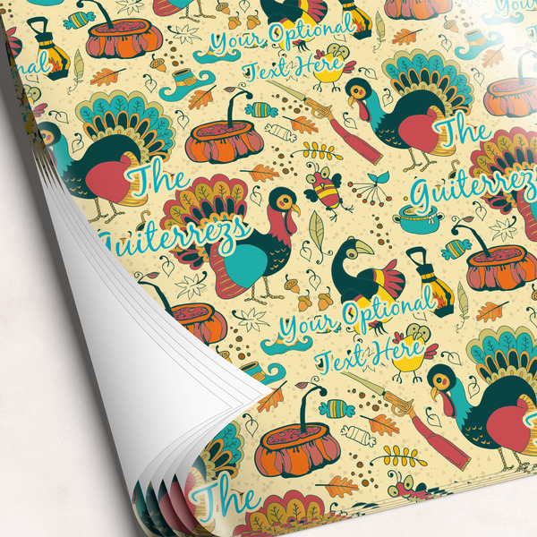 Custom Old Fashioned Thanksgiving Wrapping Paper Sheets (Personalized)