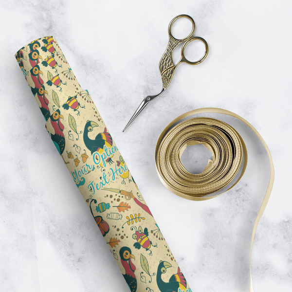 Old Fashioned Thanksgiving Wrapping Paper Roll - Matte - In Context