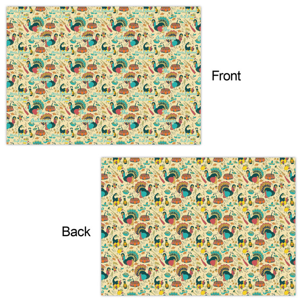 Old Fashioned Thanksgiving Wrapping Paper Sheet - Double Sided - Front & Back