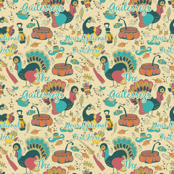 Old Fashioned Thanksgiving Wrapping Paper Square