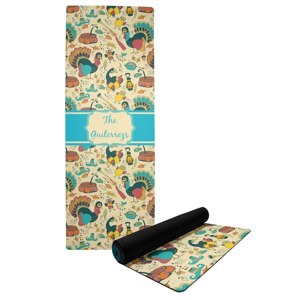 Custom Old Fashioned Thanksgiving Yoga Mat (Personalized)