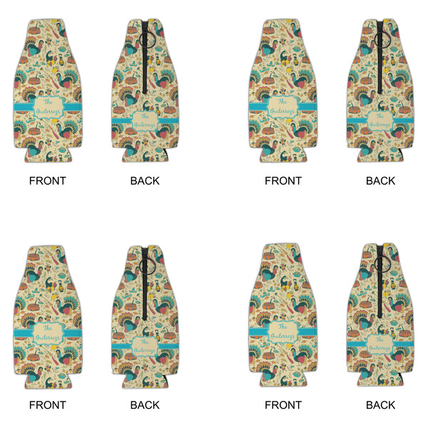 Old Fashioned Thanksgiving Zipper Bottle Cooler - Set of 4 - APPROVAL