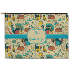 Old Fashioned Thanksgiving Zipper Pouch - Large - 12.5"x8.5" (Personalized)