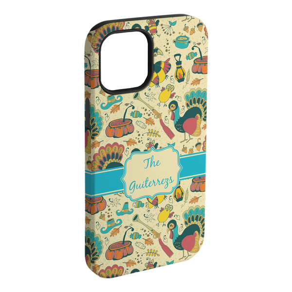 Custom Old Fashioned Thanksgiving iPhone Case - Rubber Lined - iPhone 15 Plus (Personalized)