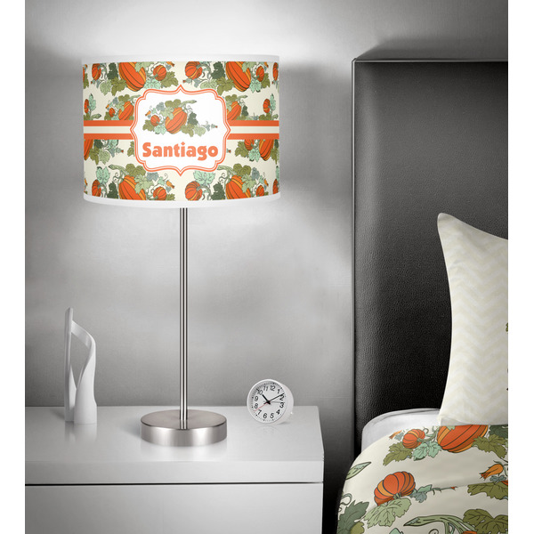 Pumpkins 13 inch drum lamp shade - in room