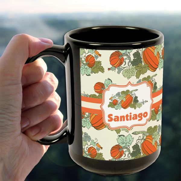 Pumpkins 15oz. Black Mug - LIFESTYLE