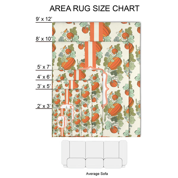 Pumpkins 2'x3' Indoor Area Rugs - Size Chart