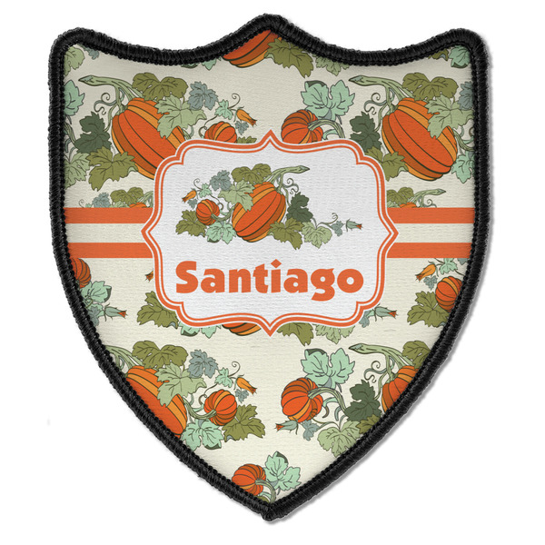 Custom Pumpkins Iron On Shield Patch B w/ Name or Text