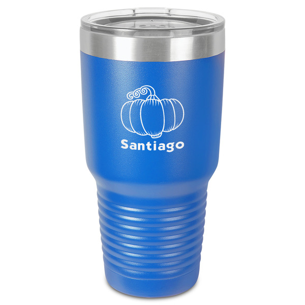 Pumpkins 30 oz Stainless Steel Ringneck Tumbler - Blue - Front