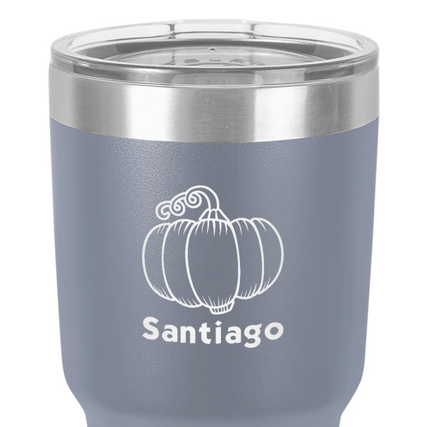 Pumpkins 30 oz Stainless Steel Ringneck Tumbler - Grey - Close Up