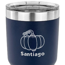 Pumpkins 30 oz Stainless Steel Tumbler - Navy - Single Sided (Personalized)