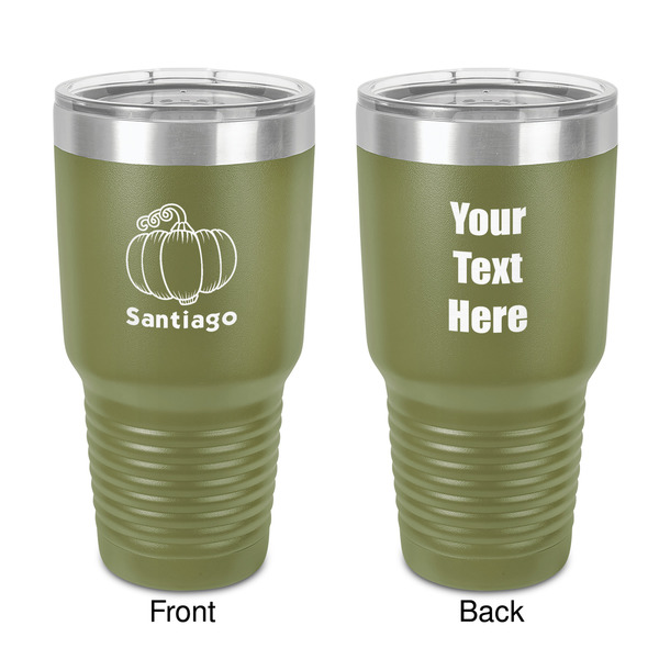 Custom Pumpkins 30 oz Stainless Steel Tumbler - Olive - Double-Sided (Personalized)