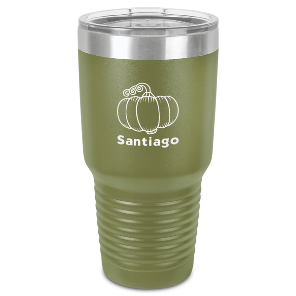 Custom Pumpkins 30 oz Stainless Steel Tumbler - Olive - Single-Sided (Personalized)