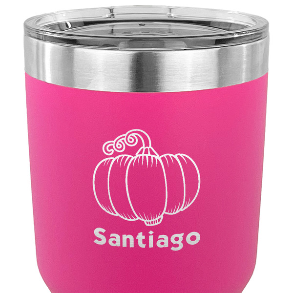 Pumpkins 30 oz Stainless Steel Ringneck Tumbler - Pink - CLOSE UP