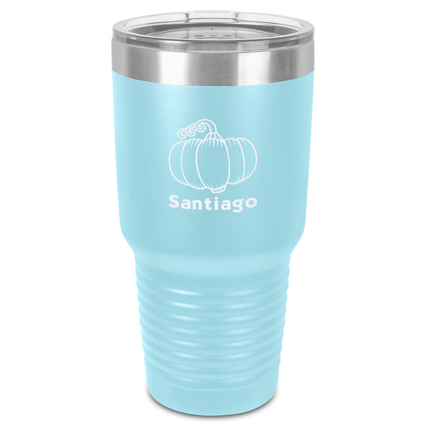 Pumpkins 30 oz Stainless Steel Ringneck Tumbler - Teal - Front