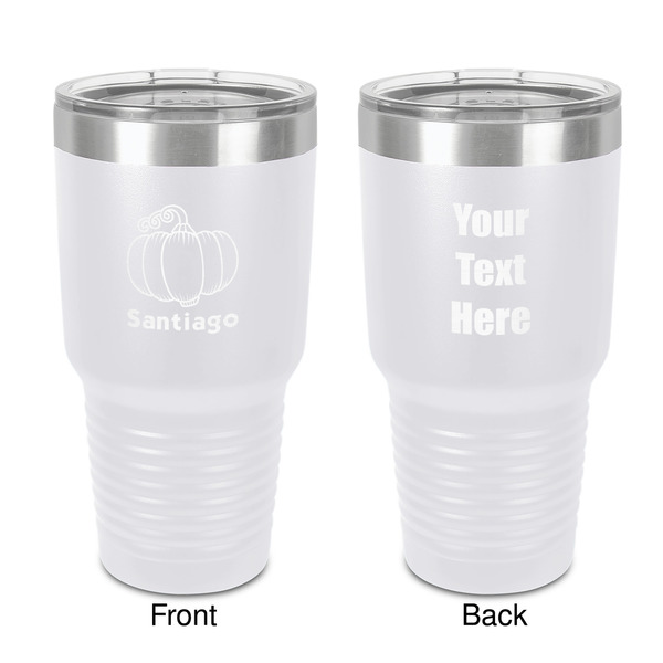 Custom Pumpkins 30 oz Stainless Steel Tumbler - White - Double-Sided (Personalized)