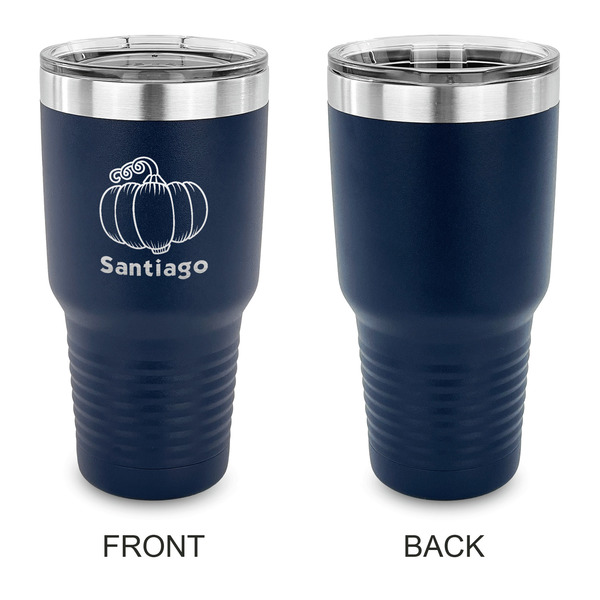 Pumpkins 30 oz Stainless Steel Ringneck Tumblers - Navy - Single Sided - APPROVAL