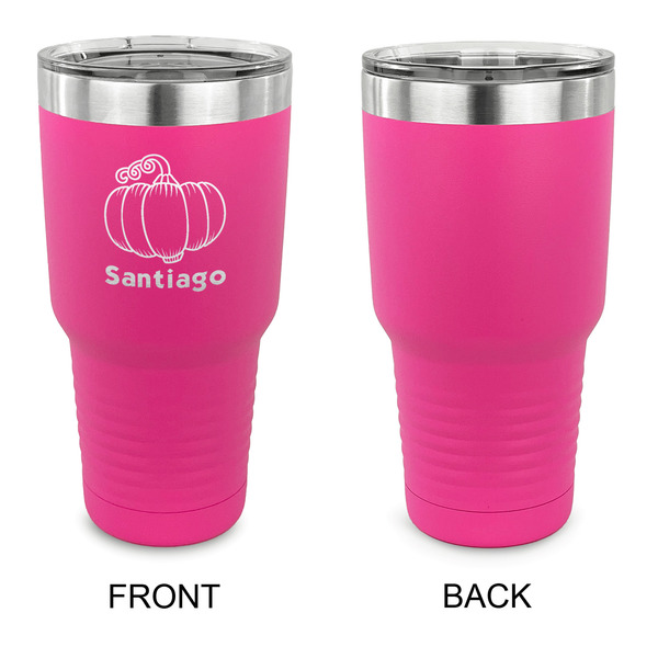 Pumpkins 30 oz Stainless Steel Ringneck Tumblers - Pink - Single Sided - APPROVAL