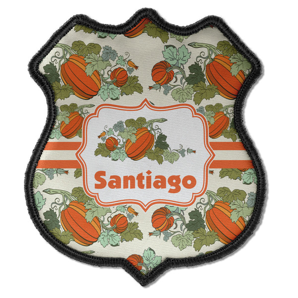 Custom Pumpkins Iron On Shield Patch C w/ Name or Text