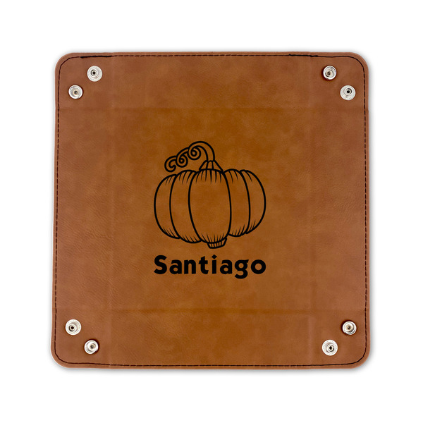 Pumpkins 6" x 6" Leatherette Snap Up Tray - FLAT FRONT