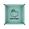 Pumpkins 6" x 6" Teal Leatherette Snap Up Tray - FOLDED UP