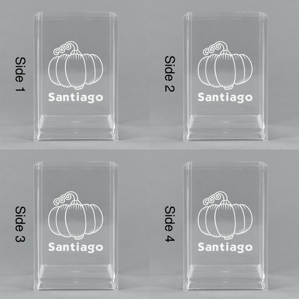 Pumpkins Acrylic Pen Holder - All Sides