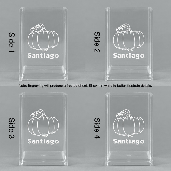 Pumpkins Acrylic Pen Holder - All Sides