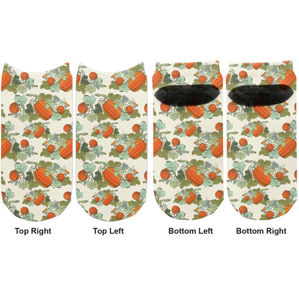 Pumpkins Adult Ankle Socks - Double Pair - Front and Back - Apvl