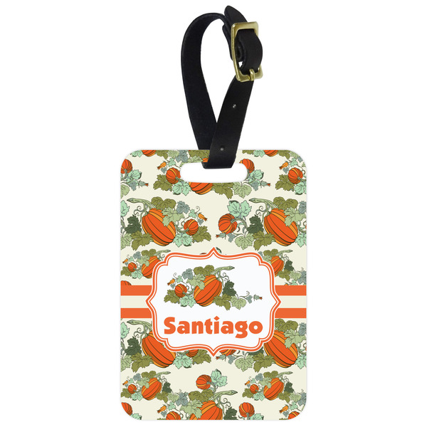Custom Pumpkins Metal Luggage Tag w/ Name or Text