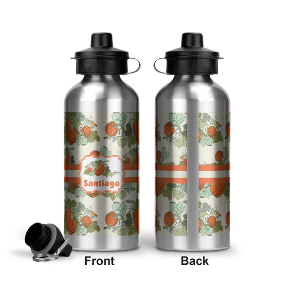 Pumpkins Aluminum Water Bottle - Front and Back