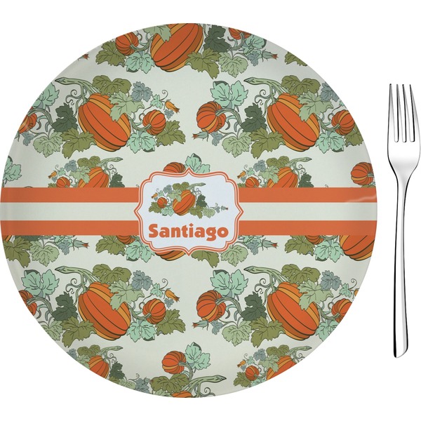 Custom Pumpkins Glass Appetizer / Dessert Plate 8" (Personalized)