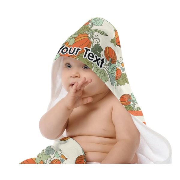 Pumpkins Baby Hooded Towel on Child
