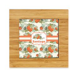 Pumpkins Bamboo Trivet with Ceramic Tile Insert (Personalized)