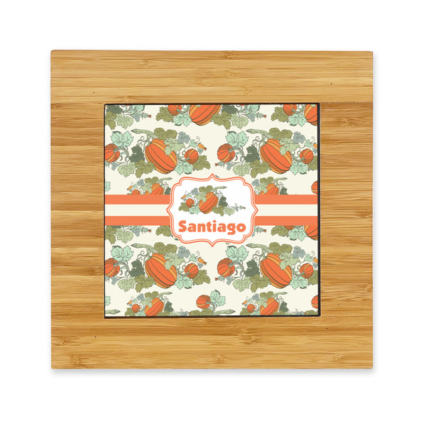 Custom Pumpkins Bamboo Trivet with Ceramic Tile Insert (Personalized)