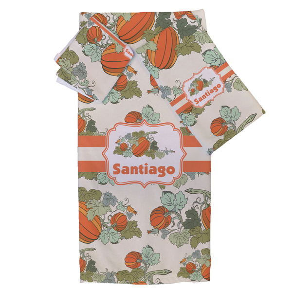 Custom Pumpkins Bath Towel Set - 3 Pcs (Personalized)