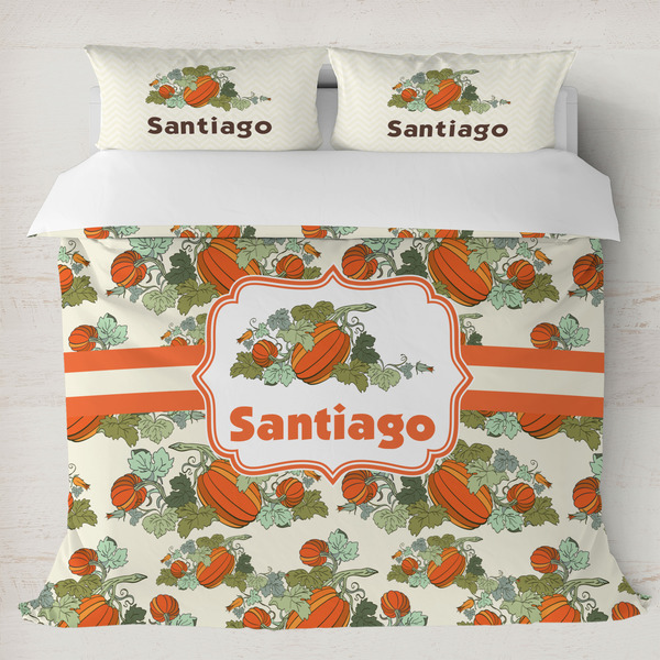 Custom Pumpkins Duvet Cover Set - King (Personalized)