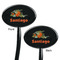 Pumpkins Black Plastic 7" Stir Stick - Double Sided - Oval - Front & Back