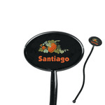 Pumpkins 7" Oval Plastic Stir Sticks - Black - Double Sided (Personalized)