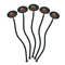 Pumpkins Black Plastic 7" Stir Stick - Oval - Fan