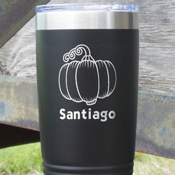 Pumpkins 20 oz Stainless Steel Tumbler - Black - Single Sided (Personalized)