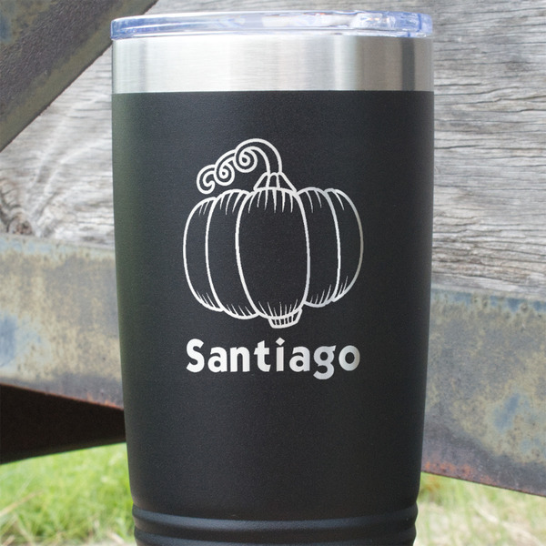 Pumpkins Black Polar Camel Tumbler - 20oz - Close Up