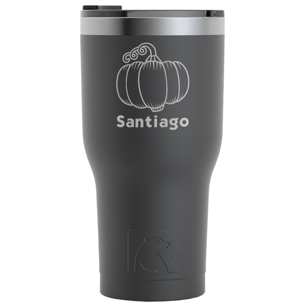 Custom Pumpkins RTIC Tumbler - Black - Engraved Front (Personalized)