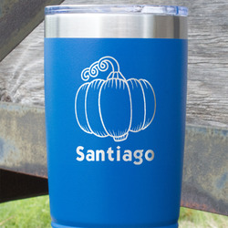 Pumpkins 20 oz Stainless Steel Tumbler - Royal Blue - Double Sided (Personalized)