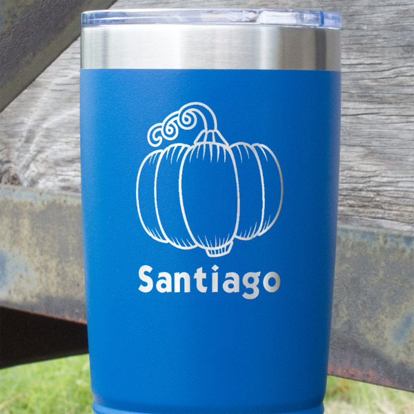 Pumpkins Blue Polar Camel Tumbler - 20oz - Close Up