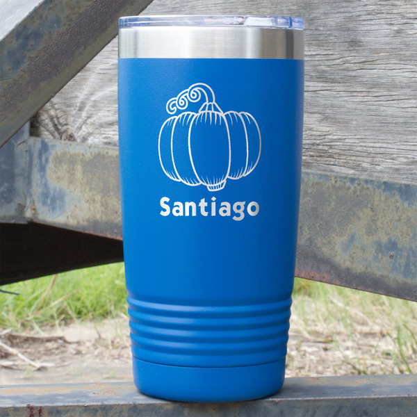Custom Pumpkins 20 oz Stainless Steel Tumbler - Royal Blue - Single Sided (Personalized)